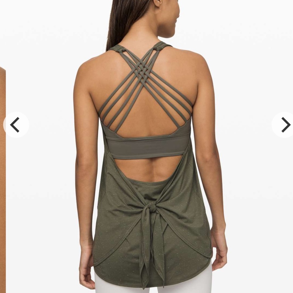 Lululemon Tied in Energy 2-in-1 Tank Grey Sage / White / Grey Sage